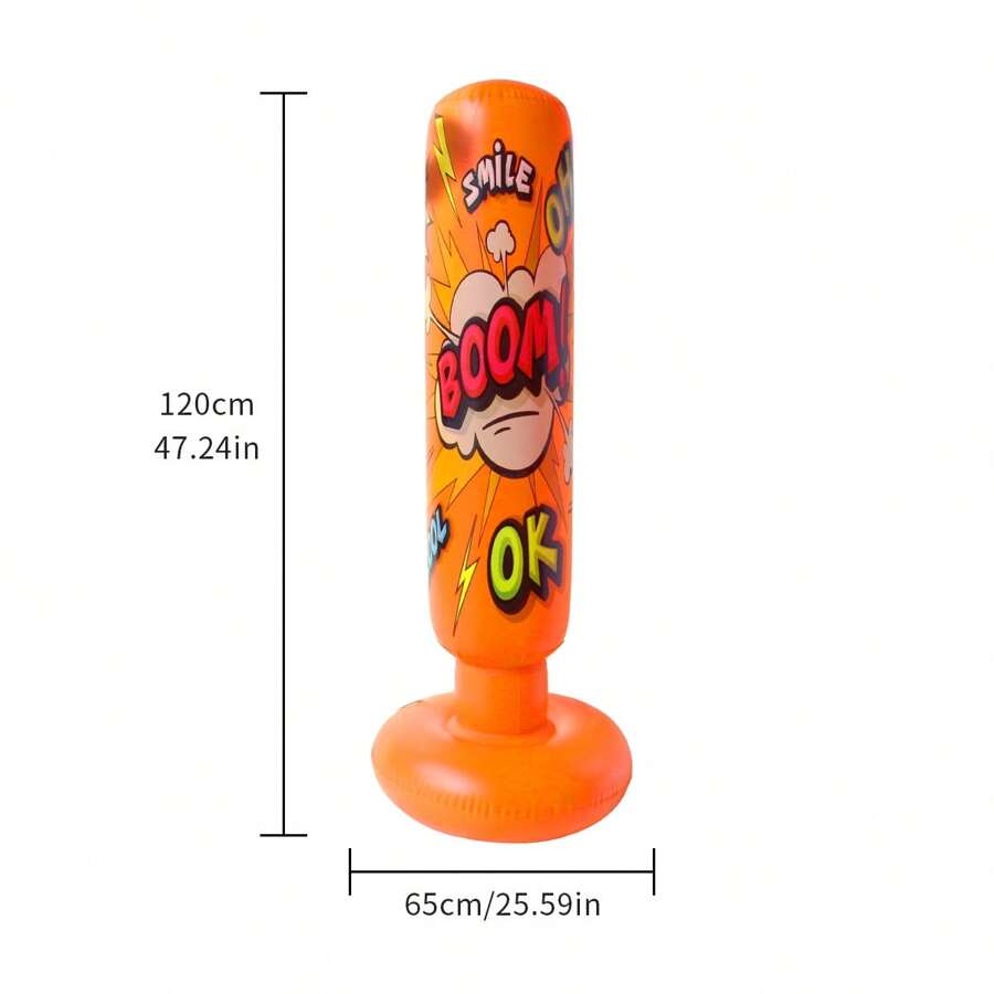 Cột tập đấm bốc bơm hơi Thể thao trong nhà Cột đấm bốc khối u Trò chơi sân Thể dục Bài tập thể dục Thông hơi Cột đấm bốc căng thẳng - trái cam - Xem 1