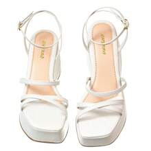 Women's Wedge Sandal Comfortable Platform Straps - White - View 4