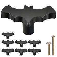 Núm tủ Bát 8 gói - Núm trang trí kiểu Gothic cho tủ bếp, ngăn kéo, tủ và tay nắm tủ - Gỗ- 2,6 X 1,3 inch - Đen - màu đen - Xem 1