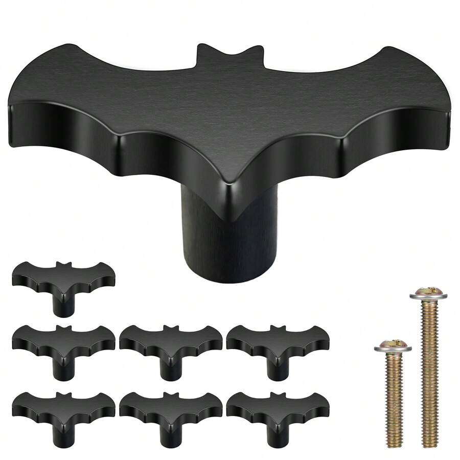 Núm tủ Bát 8 gói - Núm trang trí kiểu Gothic cho tủ bếp, ngăn kéo, tủ và tay nắm tủ - Gỗ- 2,6 X 1,3 inch - Đen - màu đen - Xem 1