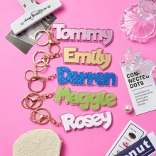 Móc khóa Acrylic cá nhân hóa tùy chỉnh, Có thể tùy chỉnh tên cá nhân, Màu trong suốt, Phụ kiện hành lý/túi xách/túi đi biển bằng Acrylic, Móc khóa, Thích hợp cho mùa thu/đông và mọi dịp, Quà tặng nhỏ - Nhiều màu - Xem 3