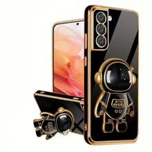 1 Ốp điện thoại mạ điện 6D viền vàng tương thích với điện thoại thông minh Apple và Android, dành cho cả nam và nữ - màu đen - Xem 4