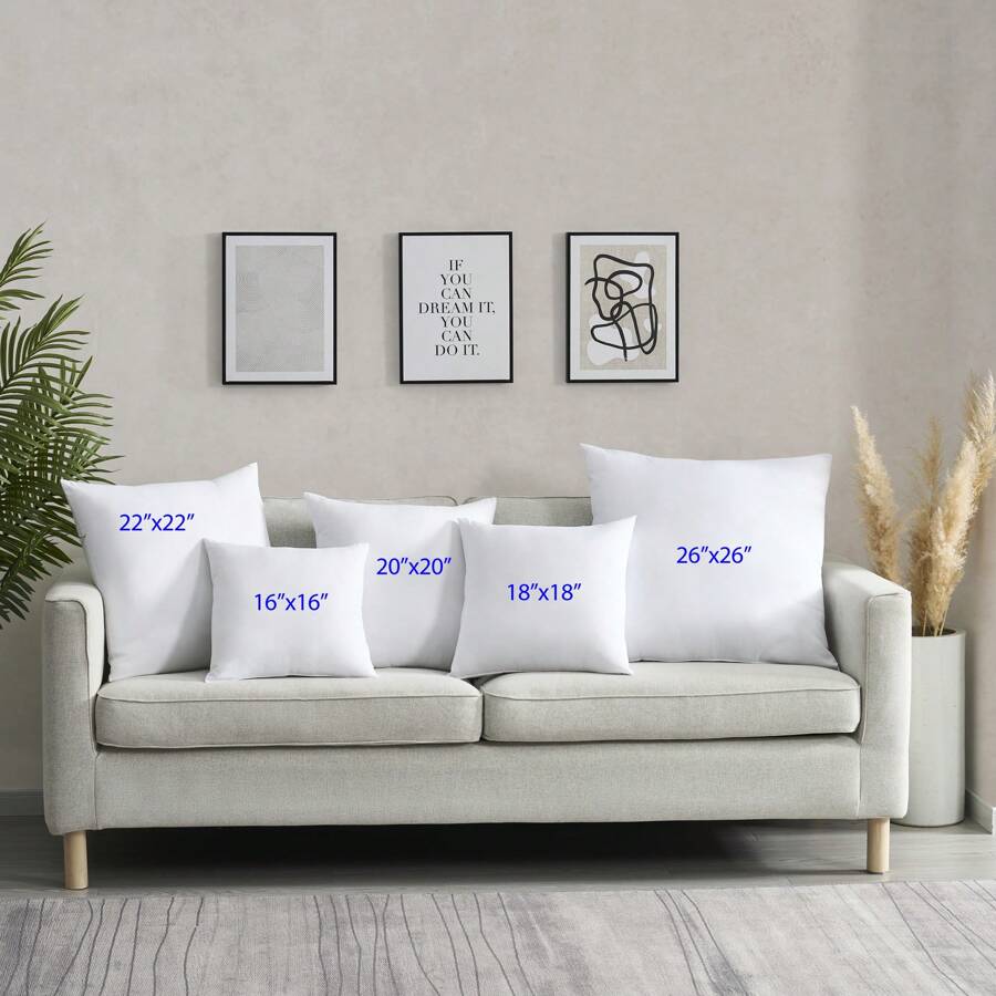 Set Of 2 Throw Insert Pillows - White Color, Square Shape, Decorative Pillow For Bed & Couch, Multi-Functional Modern Cushion, Can Be Used Alone Or Great Fit For Your Favorite Pillow Shell - White - View 1