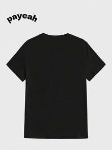 Payeah Funny Balloween For Baseball Lover Casual Digital Print  Pure Heavy Cotton T Shirt - 黑色 - 查看 2