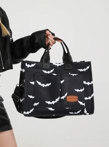 Versatile Bat Hobo Shoulder Bag For Women Purse And Handbag, Large Capacity Multi-Pocket Canvas Shoulder Commuter Bag Handbags, Lightweight Casual Tote Shoulder Messenger Bag, Students School Laptop Bags Minimalist Sport Backpack With Multi Compartments & Multi Pockets