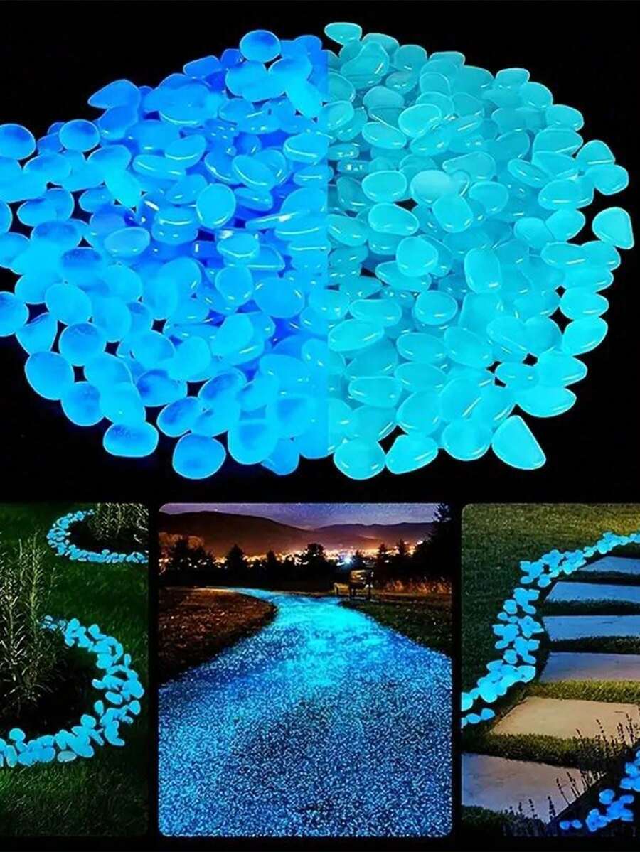 100/200 Outdoor Luminous Micro Pebbles, Garden Potted Mini Garden