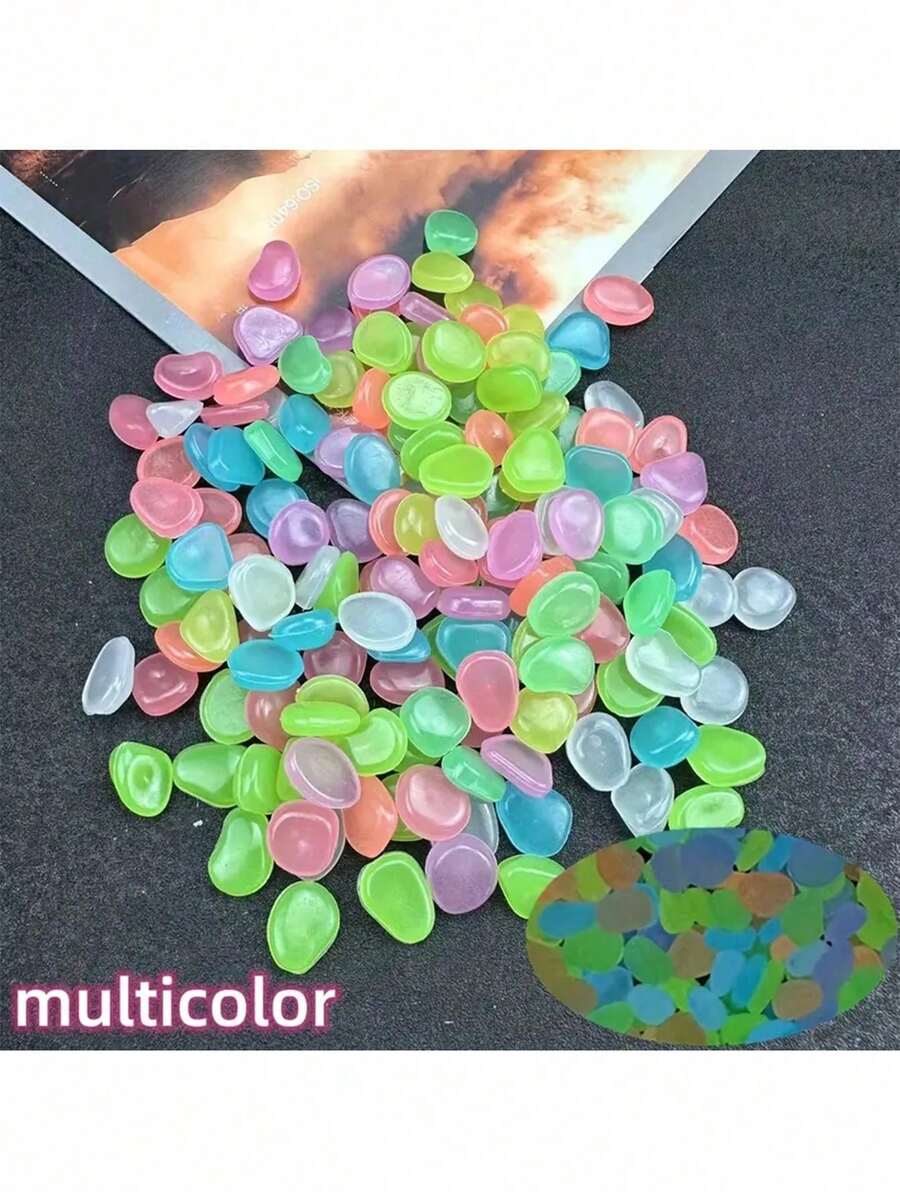 100/200 Outdoor Luminous Micro Pebbles, Garden Potted Mini Garden
