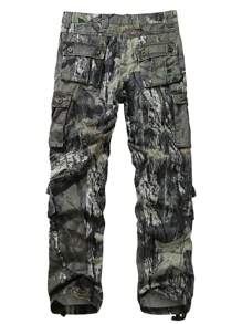 AKARMY Cargo Camo Pants Leaf Print Jungle Style For Men - Durable Cotton Fabric, Multi-Pockets, Perfect For Hiking, Camo, And Work (No Belt) - Leaf Camo - View 2