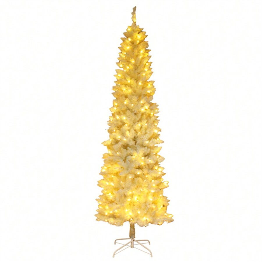 Christmas Tree Flocked PreLit In White 6.5ft SHEIN USA