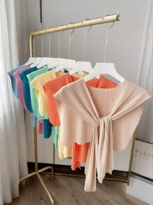 1pc Women's Fashion Knitted Knotted Shawl Wraps