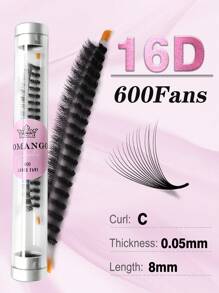 CoMango 600fans 预制卷睫毛延长 手工制作天然长茎睫毛 3D/6D/10D/12D/14D/16D 8-15mm 仿貂毛睫毛延长 睫毛簇、睫毛簇、单根睫毛、睫毛、假睫毛 - C - 查看 43