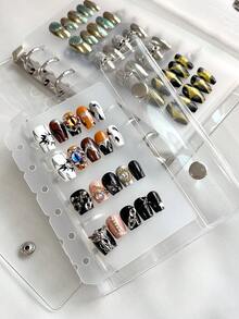 3pcs Nail Art Album, Nail Sample Display Book, Nail Accessories Organizer - Clear - View 2