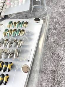 3pcs Nail Art Album, Nail Sample Display Book, Nail Accessories Organizer - Clear - View 3