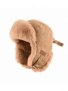 1pc Unisex Thick Fleece Ear Muffs Trapper Hat, Warm Windproof Earflap Hat For Outdoor Sports, Cycling, Skiing, Multi-Functional Winter Accessory, Elegant Gift Autumn Decor
