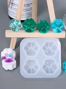 1 件 DIY 树脂动物爪吊坠硅胶模具迷你猫爪吊坠猫爪狗爪吊坠铸造硅胶模具适用于 DIY 珠宝制作 - 白色 - 查看 7