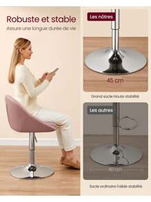 VASAGLE Kitchen Chairs - Hồng - Xem 5