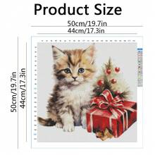 1 PC Thêu chữ thập Mèo Mở ra sự sáng tạo của bạn Thêu Giáng sinh Sở thích Thủ công Thêu vá Động vật Thích hợp cho Trang trí tường nhà Quà tặng Giáng sinh - Màu tím - Xem 4