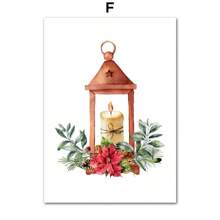 1PC Tuần lộc Sóc Quả thông Tàu hỏa Nghệ thuật treo tường Giáng sinh Tranh vải Áp phích và bản in Ảnh treo tường để trang trí phòng khách Không có khung - Nhiều màu - Xem 32