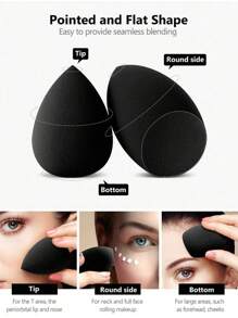 45 Pcs Makeup Brush Set, Includes: 20pcs Makeup Brushes (Foundation, Powder, Eyebrow, Blush, Highlighter, Eyeshadow, Mascara, Eyeliner, Contour, Detail, Nose Shadow, Face), 1 Makeup Bag, 3 Makeup Sponges, 5 Powder Puffs, 10 Finger-Tip Powder Puffs, 3 Mini Makeup Sponges, 1 Makeup Brush Cleaning Palette, Suitable For All Skin Types, Perfect For Summer Makeup