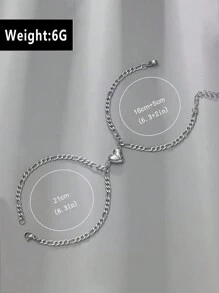 1 Cặp Vòng Tay Mặt Dây Chuyền Trái Tim Từ Tính Bằng Thép Không Gỉ, Thích Hợp Cho Phụ Nữ, Quà Tặng Cho Cặp Đôi, Quà Tặng Ngày Lễ Tình Nhân Valentine, Mẹ, Mẹ, Ngày Của Mẹ, Quà Tặng - bạc - Xem 3