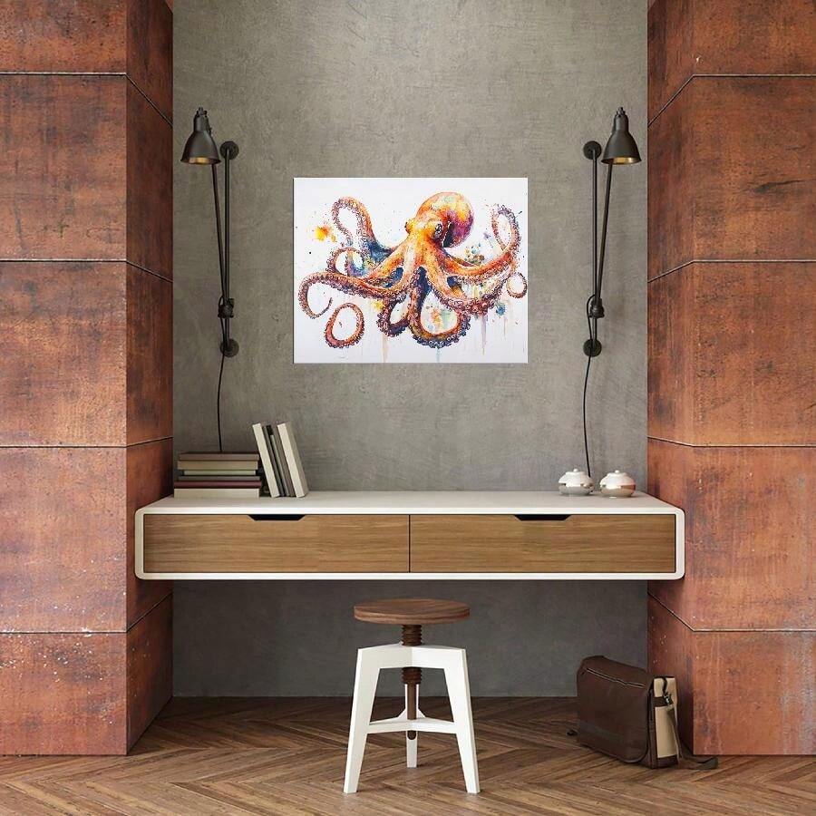 1 bộ sơn acrylic theo số cho người lớn, chủ đề bạch tuộc, bộ sơn acrylic không khung 16*20in, tranh kỹ thuật số cho người lớn, bộ sơn, sơn theo số cho người lớn, sở thích và đồ thủ công cho người lớn, quà tặng sinh nhật, lễ tạ ơn, giáng sinh cho hàng xóm, bạn bè, bộ trang trí nhà cửa - 40*50 cm - Xem 1