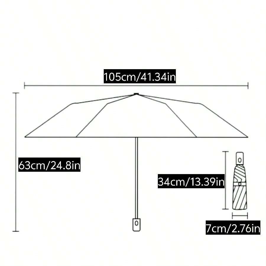 12 Stripes Gradient Color Automatic Folding Umbrella Suitable For Sun