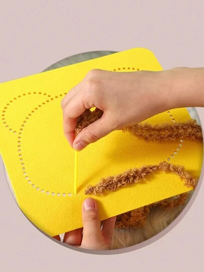 1件儿童手工编织毛线画，卡通动物DIY制作材料玩具贴纸，男孩女孩最佳生日礼物，随机配件颜色，圣诞礼物，节日礼物，圣诞DIY，圣诞树装饰小礼物