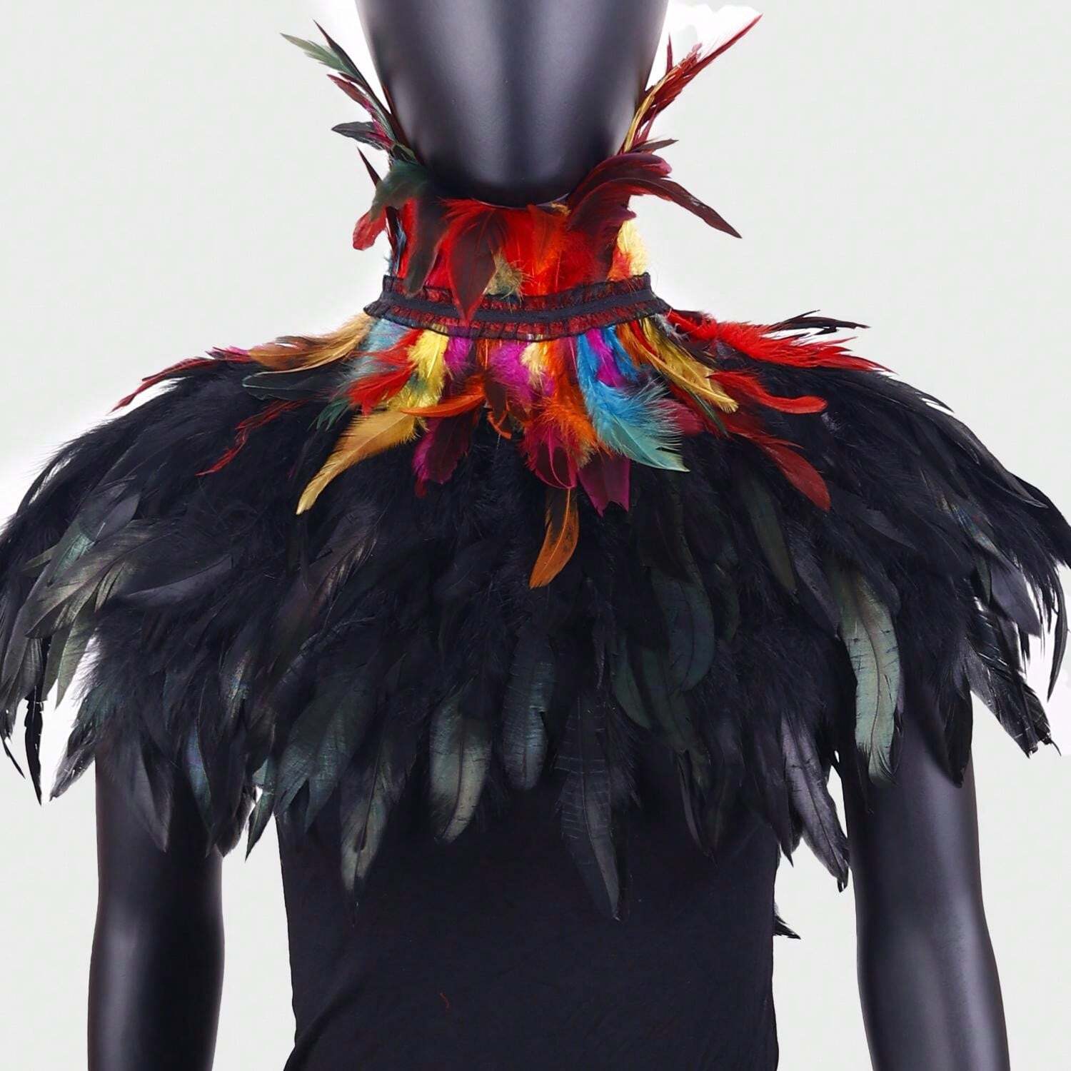 Victorian Natural Feather Shawl Shrug Shoulder Wrap Gothic Collar