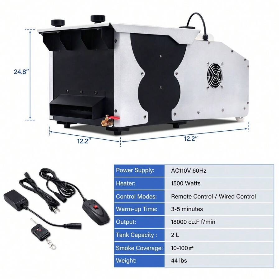 1500W Low Lying Smoke Fog Machine Stage DJ Fogger Dry Ice Ground Fog