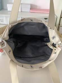 新款通勤大容量多功能旅行包，字母设计（不含吊坠），拼色，拼布，妈咪尿布包，学生手提包，女士手提包，时尚休闲包，朋克，情侣旅行包，情人节礼物，防水材料，旅行背包，夏季，随身行李包，过夜包，行李包，工作包，易折叠，可扩展，多功能，拉链开合，商务旅行，旅行度假，背包，返校，行李整理器收纳袋整理 - 白色 - 查看 8