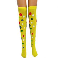 1 Đôi Tất Halloween, Giáng Sinh, Lễ Tạ Ơn, Tất Chú Hề, Tất Cổ Cao Chấm Bi, Quần Tất Thời Trang, Tất Đùi Hóa Trang, Tất Đầu Gối Dễ Thương Và Vui Nhộn, Tất Đầu Gối Hóa Trang Biểu Diễn Carnival Ball - Nhiều màu - Xem 10