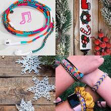 6 delar/förpackning korsstygn polyesterbroderitråd, 8 m/st, handgjorda DIY-färgblandningssytillbehör