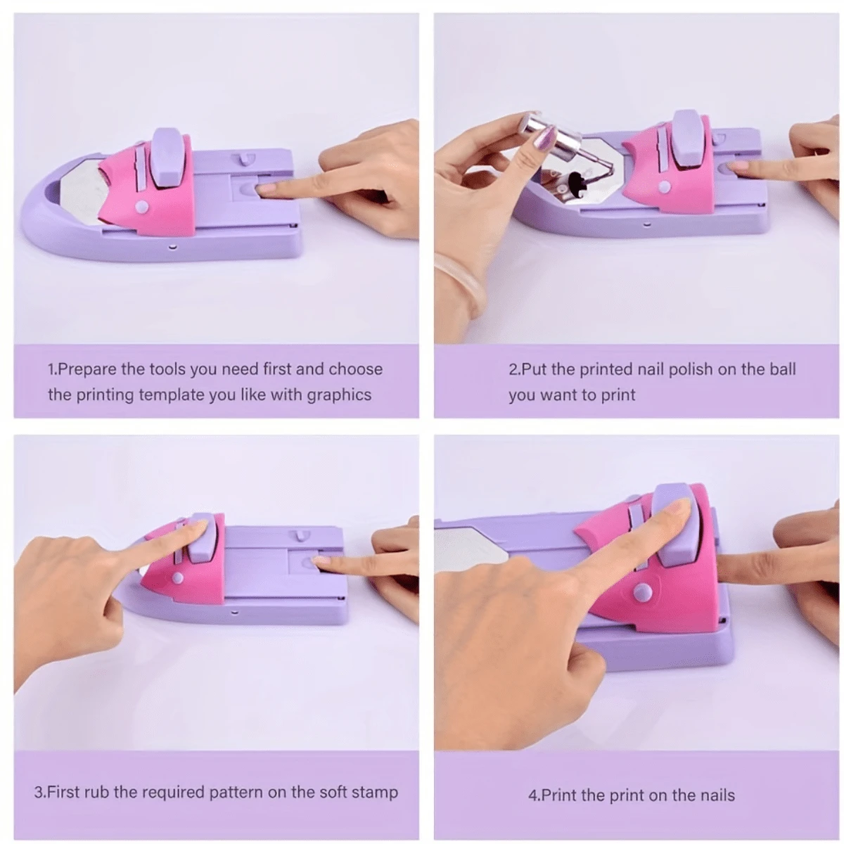 Nail Art Tools, Printing Machine +6 Molds, Odorless Nail Art Press With