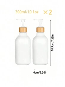 2 件白色皂液器套装，浴室液体皂液器和乳液分配器，带竹泵，16 盎司塑料洗手液和洗洁精泵瓶，适用于农舍装饰，浴室配件（白色）家居浴室装饰 - 彩色 - 查看 9