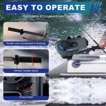 OUKANING Motor fuera de borda de 3.5 caballos de fuerza, 2 tiempos, refrigerado por agua, sistema de enfriamiento por agua, para botes inflables y de pesca - Negro - Ver 5