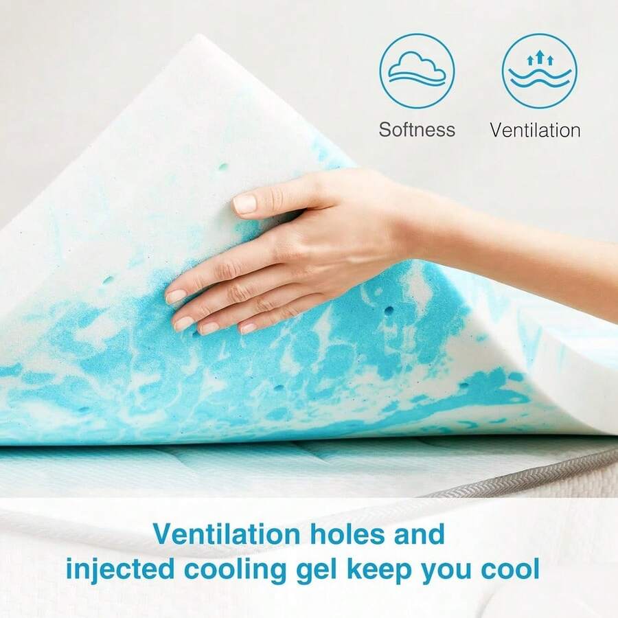 Mattress Topper, Twin Size Cooling Gel Memory Foam Bed Toppers SHEIN USA