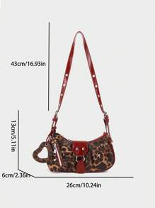 Regalo navideño Estilo retro Maillard de 2025 Chica sexy Y2K con estampado de leopardo en el hombro