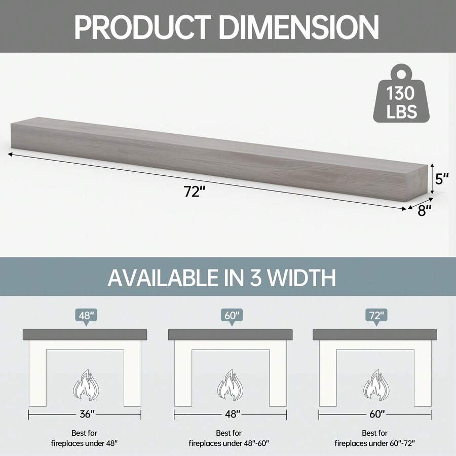 Fireplace Mantle Shelf, Floating Fireplace Mantel For Wall Decor