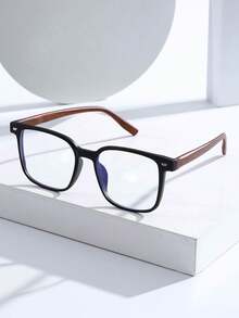 1 chiếc kính gọng vuông nam phong cách cổ điển trong suốt dùng cho văn phòng đọc sách xem tivi chơi trò chơi phụ kiện điện thoại - Trong sáng - Xem 1