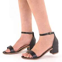 Kit 2 Pairs Women's Sandals With Thick Heels, Black And Caramel - 彩色 - 查看 2