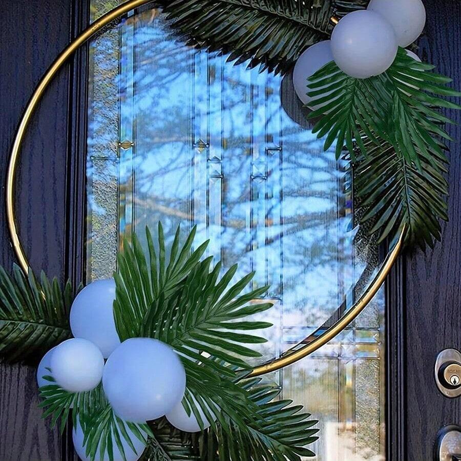 20 PCS Artificial Palm Leaves, Assorted Sizes Faux Large Palm Fronds