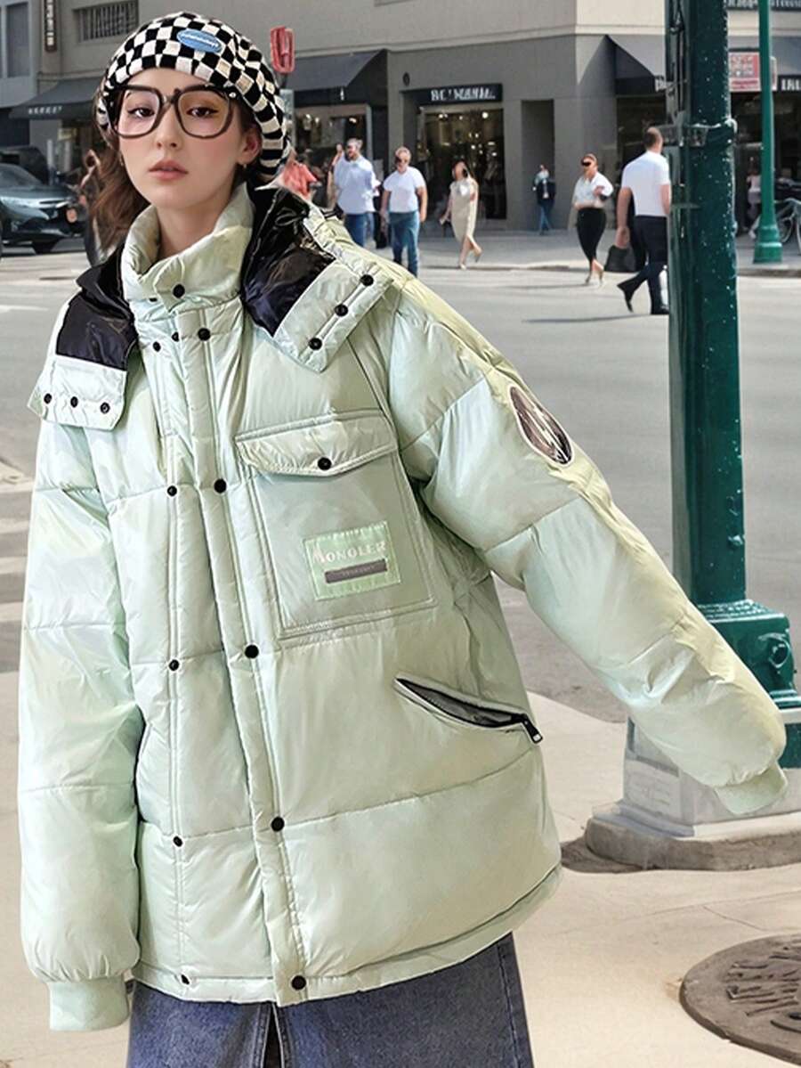 Women's Warm, Loose, Patterned, MultiPocket, Fashionable Jacket; Very