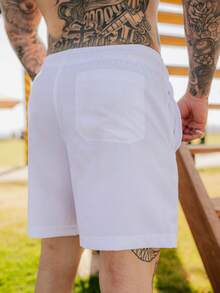 Men's Slim Fit Tactel Shorts With Elastane - Beach Shorts - Beach Shorts - trắng - Xem 4