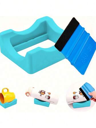 硅胶杯架，带毛毡边刮刀的杯架，带内置插槽的有机硅胶杯架，防滑水杯架，用于杯子/咖啡杯/玻璃杯/水瓶/罐子