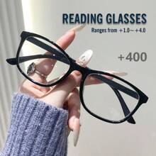 男女通用时尚渐进双光老花镜，三色方形镜框，弹簧铰链设计。适合运动、电脑操作、舒适阅读，便携设计，适合所有脸型。有渐变蓝、渐变棕、亮黑三种颜色可选。7种放大倍数可选 - 透明色 - 查看 21