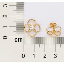 ROMMANEL EARRINGS PLATED 3X 24K 18K AND 22K GOLD WOMEN FLOWER 4 HOLLOW CIRCLE ZIRCONIA STONE 527323 - Vàng - Xem 3