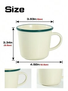 1 Peça Caneca de Cerâmica Minimalista de Nicho, Caneca com Borda Laranja/Verde, Adequada para Café, Leite, Xícara de Café da Manhã