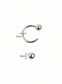 Piercing Horseshoe Nose Septum Helix Tragus Surgical Steel Mouth Ear - 銀色 - 查看 3