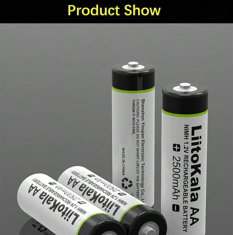 LiitoKala 6PCS Original LiitoKala 1.2V AA 2500mAh Ni-MH Rechargeable ...
