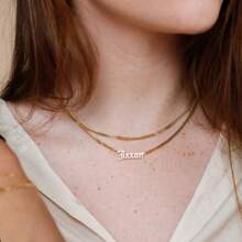 1pc Gold Gothic Name Necklace With Grace Custom Bold Chain - Custom Name Necklace - Old English Name Necklace Thanksgiving Christmas